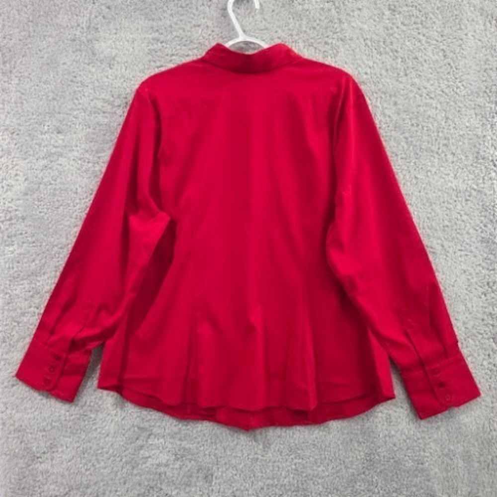 Lane Bryant Red Long Sleeve Button Down Blouse Size 18/20 Career Office NWT - Picture 9 of 10